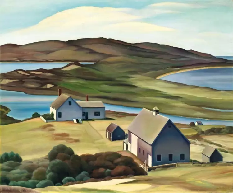 Regionalismus. Edna Reindel. Farm on Martha's Vineyard, 1931 Regionalismus. Edna Reindel. Farm on Martha's Vineyard, 1931