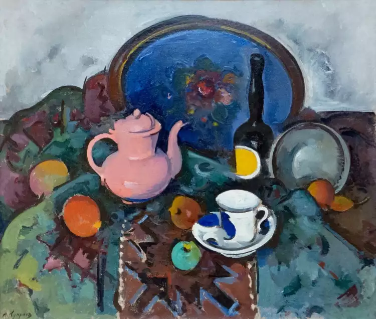 Александр Куприн. Картина «Натюрморт с розовым чайником», 1921