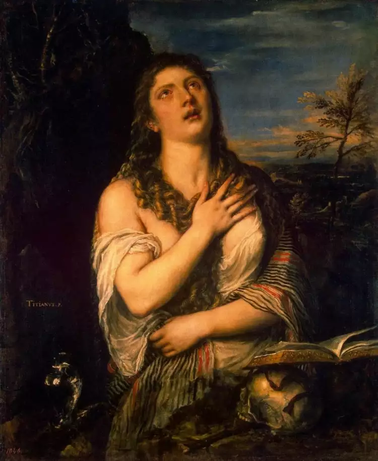 The religious genre. Tizian. Büßende Magdalena, 1565 The religious genre. Tizian. Büßende Magdalena, 1565