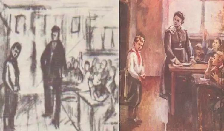 Федор Решетников. Наброски к картине «Опять двойка», 1952