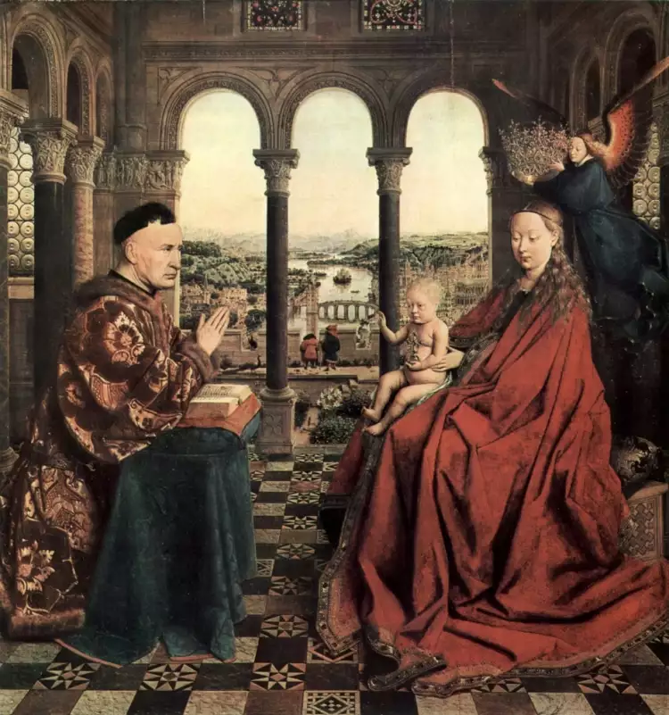 Portrait. Jan van Eyck. Madonna of Chancellor Rolin, 1435 Portrait. Jan van Eyck. Madonna of Chancellor Rolin, 1435
