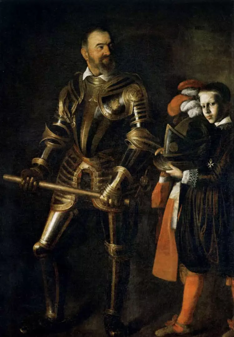 Микеланджело Караваджо, портрет Алофа де Виньякура с пажом, 1608