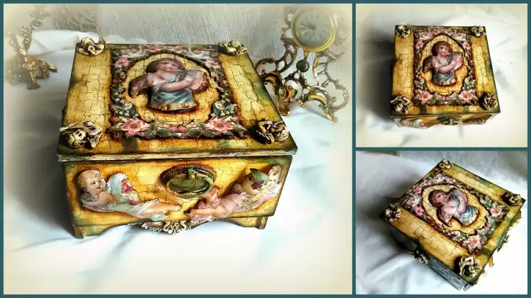 Декупаж. Декупаж шкатулки в викторианском стиле, ХIХ век