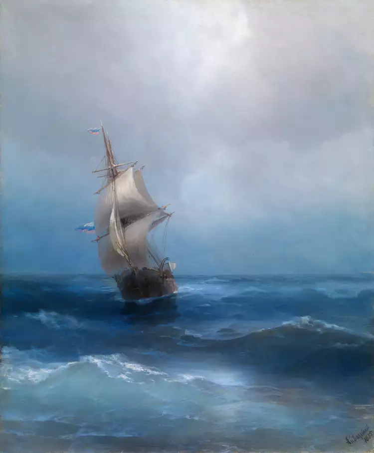 Ivan Aivazovsky. A Brig on the Open Sea