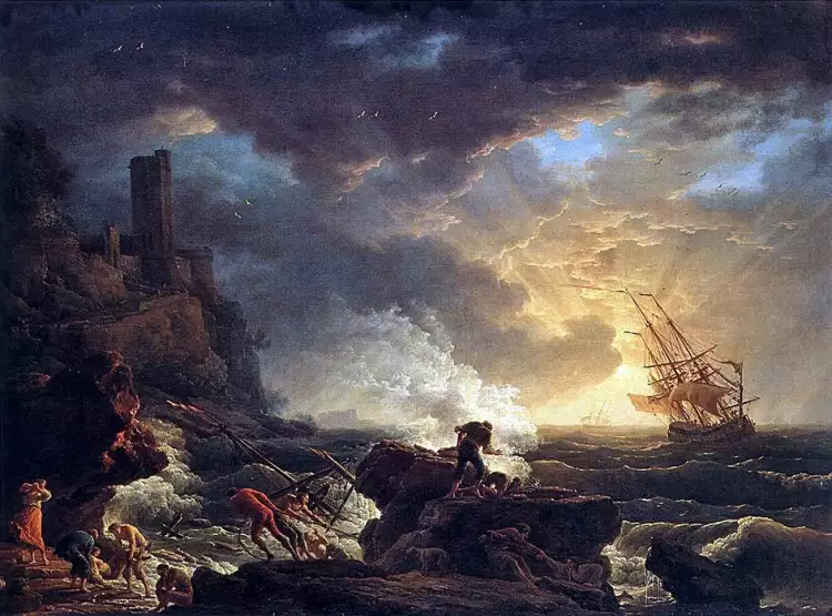 Морской пейзаж. Клод Жозеф Верне. «Кораблекрушение», 1759 Морской пейзаж. Клод Жозеф Верне. «Кораблекрушение», 1759
