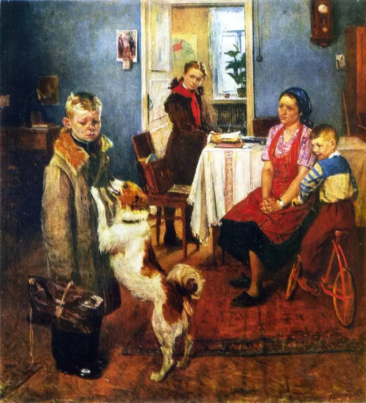 Федор Решетников. Картина «Опять двойка», 1952