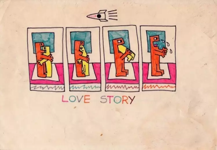 Рисунок Виктора Цоя фломастерами