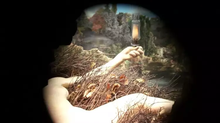 Марсель Дюшан. «Дано: 1. Водопад, 2. Светящийся газ», фрагмент, 1946-66