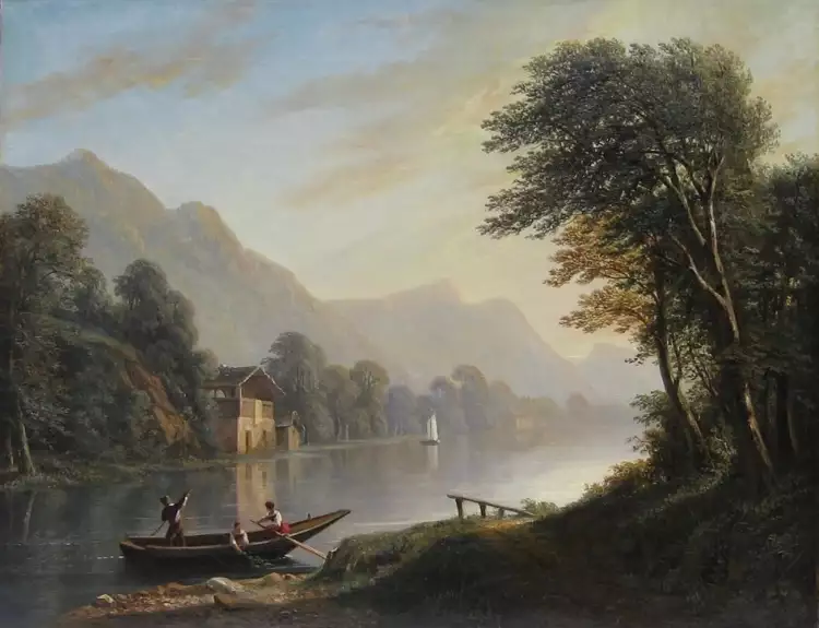 Исидор Даньян. Картина «На берегах реки Аре близ Интерлакена», около 1850