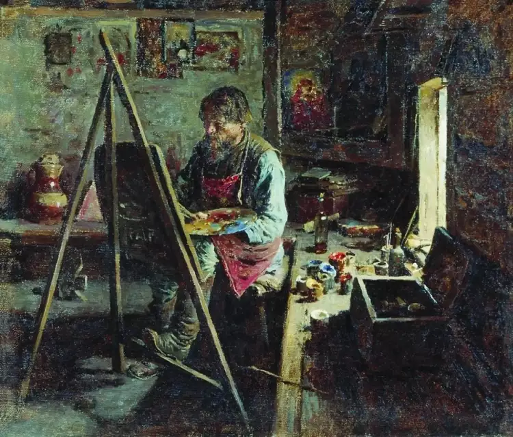 Абрам Архипов. Картина «Деревенский иконописец», 1889 Абрам Архипов. Картина «Деревенский иконописец», 1889