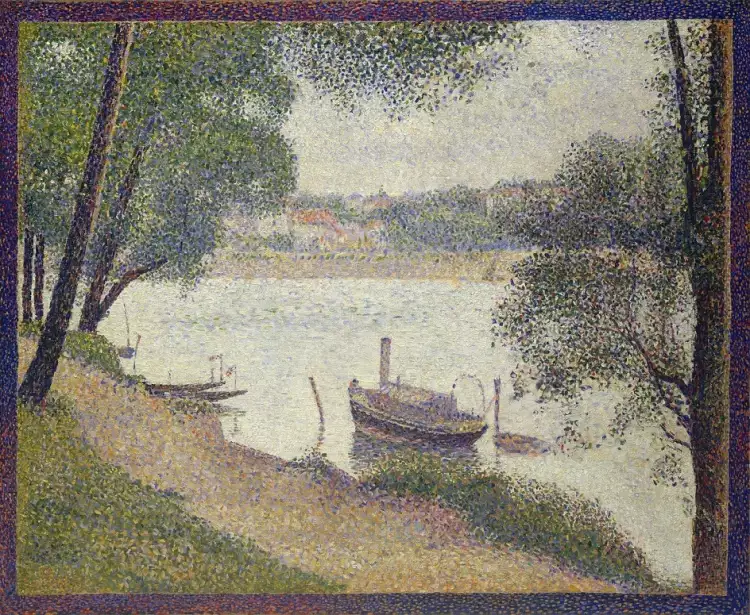 Неоимпрессионизм. Жорж Сёра. «Пасмурная погода, Гранд-Жатт», 1888 Неоимпрессионизм. Жорж Сёра. «Пасмурная погода, Гранд-Жатт», 1888