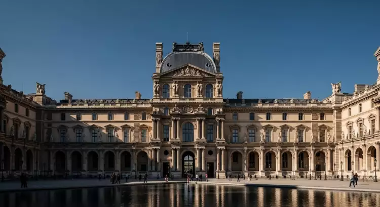Архитектура французского классицизма - восточный фасад Лувра в Париже, образец стиля Людовика XIV.