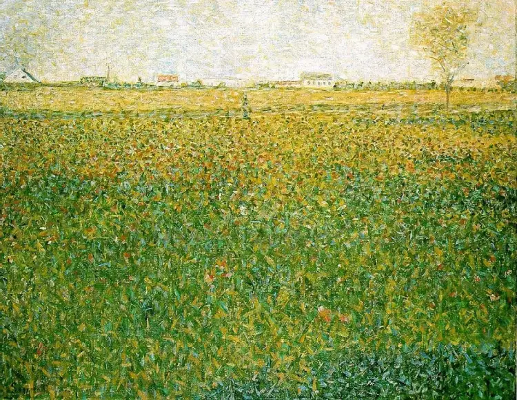 Неоимпрессионизм. Жорж Сёра. «Поля люцерны. Сен-Дени», 1886 Неоимпрессионизм. Жорж Сёра. «Поля люцерны. Сен-Дени», 1886
