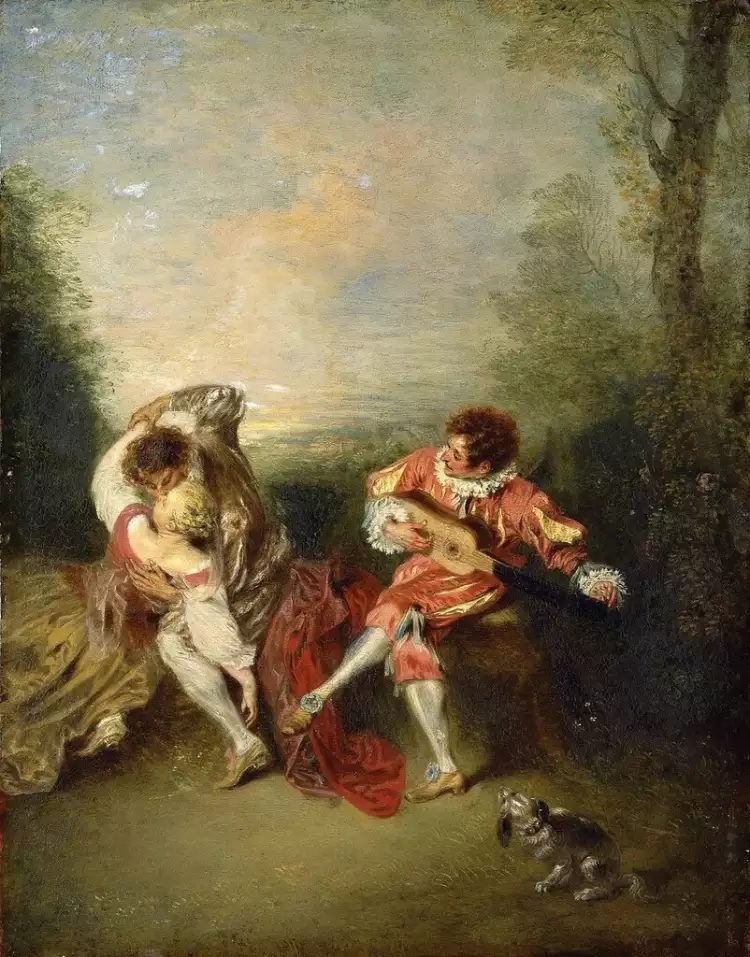 Rococo. Antoine Watteau. La surprise, 1718 Rococo. Antoine Watteau. La surprise, 1718