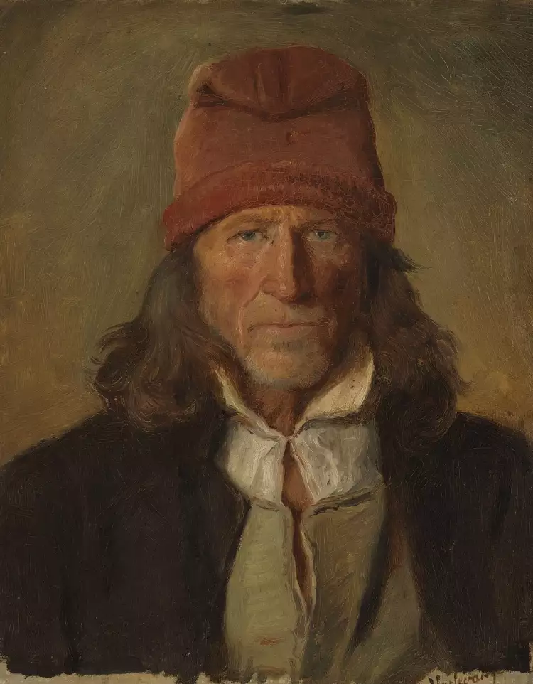 Адольф Тидеманд. Картина «Портрет старого фермера», 1855 Адольф Тидеманд. Картина «Портрет старого фермера», 1855