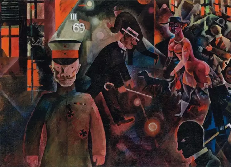 Георг Гросс. Картина «Опасная улица», 1918