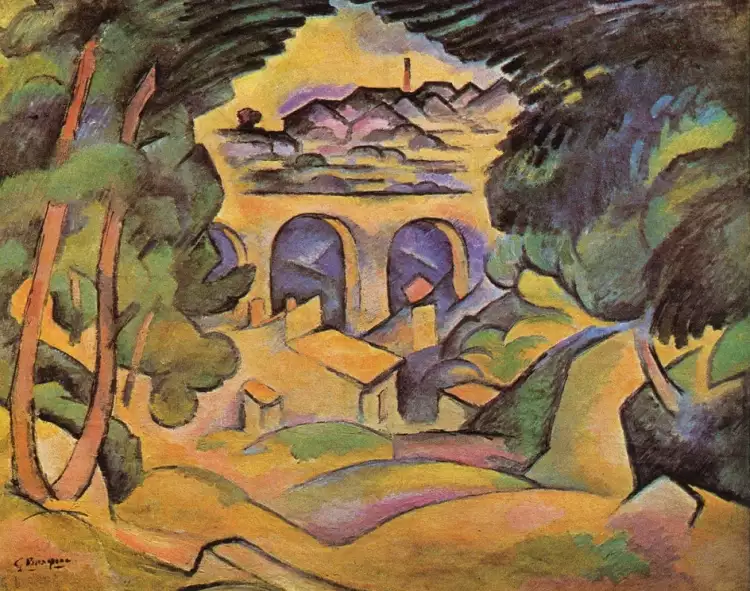 Georges Braque. Viadukt in Estaque, 1908 Georges Braque. Viadukt in Estaque, 1908