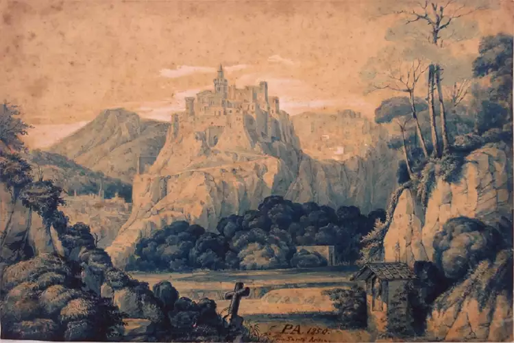 Мануэл Жозе де Араужу Порту-Алегри. Картина «Монастырь святой Анны», 1850 Мануэл Жозе де Араужу Порту-Алегри. Картина «Монастырь святой Анны», 1850