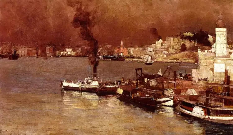 Томас Уильям Робертс. Картина «Осеннее утро, Милсон-Пойнт, Сидней», 1888