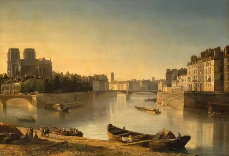 Исидор Даньян. Картина «Сена, вид на Нотр-Дам», 1831