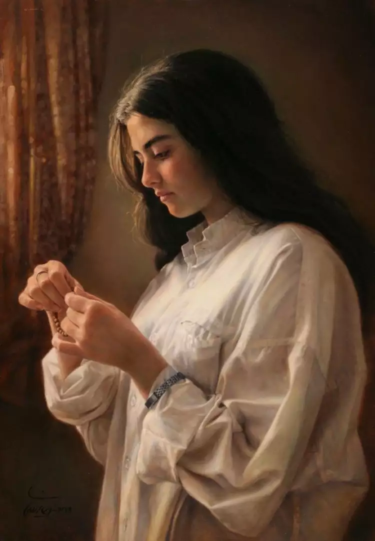 Фотореализм. Иман Малеки. Картина «Девушка у окна», 2008 Фотореализм. Иман Малеки. Картина «Девушка у окна», 2008