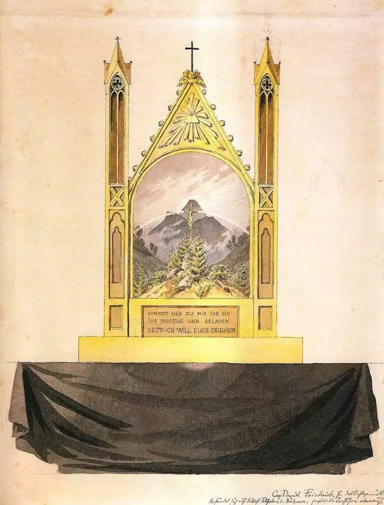 Caspar David Friedrich. Skizze Tetschener Altar, 1805-1807 Caspar David Friedrich. Skizze Tetschener Altar, 1805-1807
