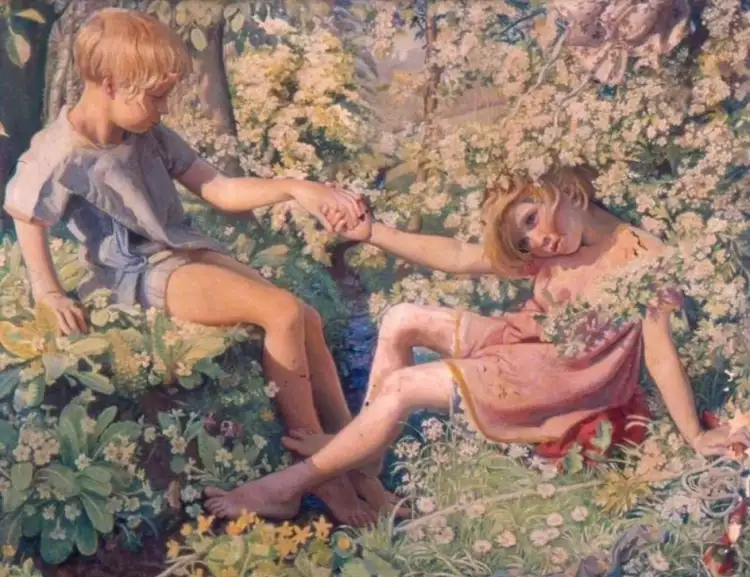 Марк Ланселот Симонс. Картина «Йоринда и Йорингель», 1930 Марк Ланселот Симонс. Картина «Йоринда и Йорингель», 1930