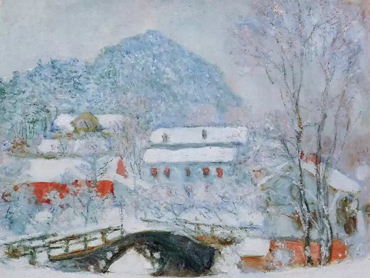 Клод Моне. Деревня Сандвикен в снегу