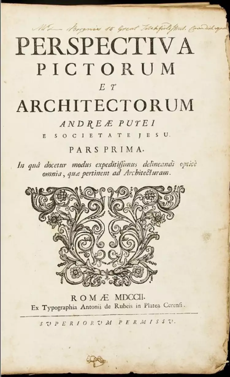 Андреа Поццо. Заглавная страница Трактата Perspective Pictorum et Architectorum, 1693-1700