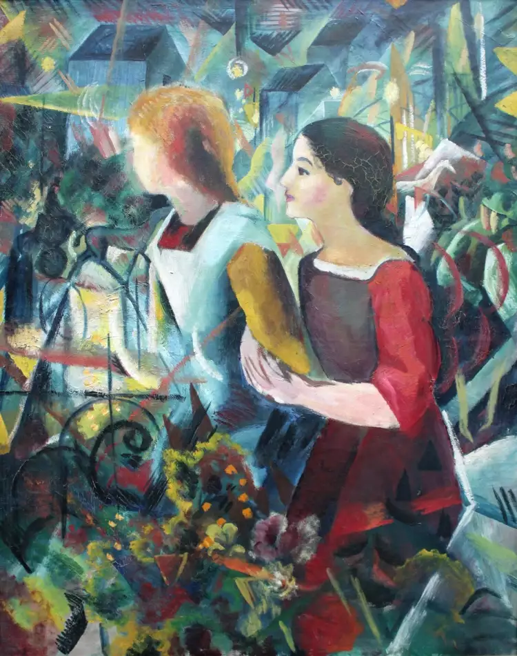 Август Маке. Картина «Две девушки», 1913