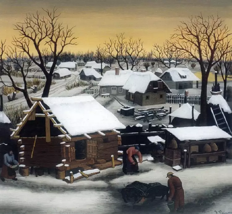 Иван Генералич. Картина «Зима», 1944 Иван Генералич. Картина «Зима», 1944