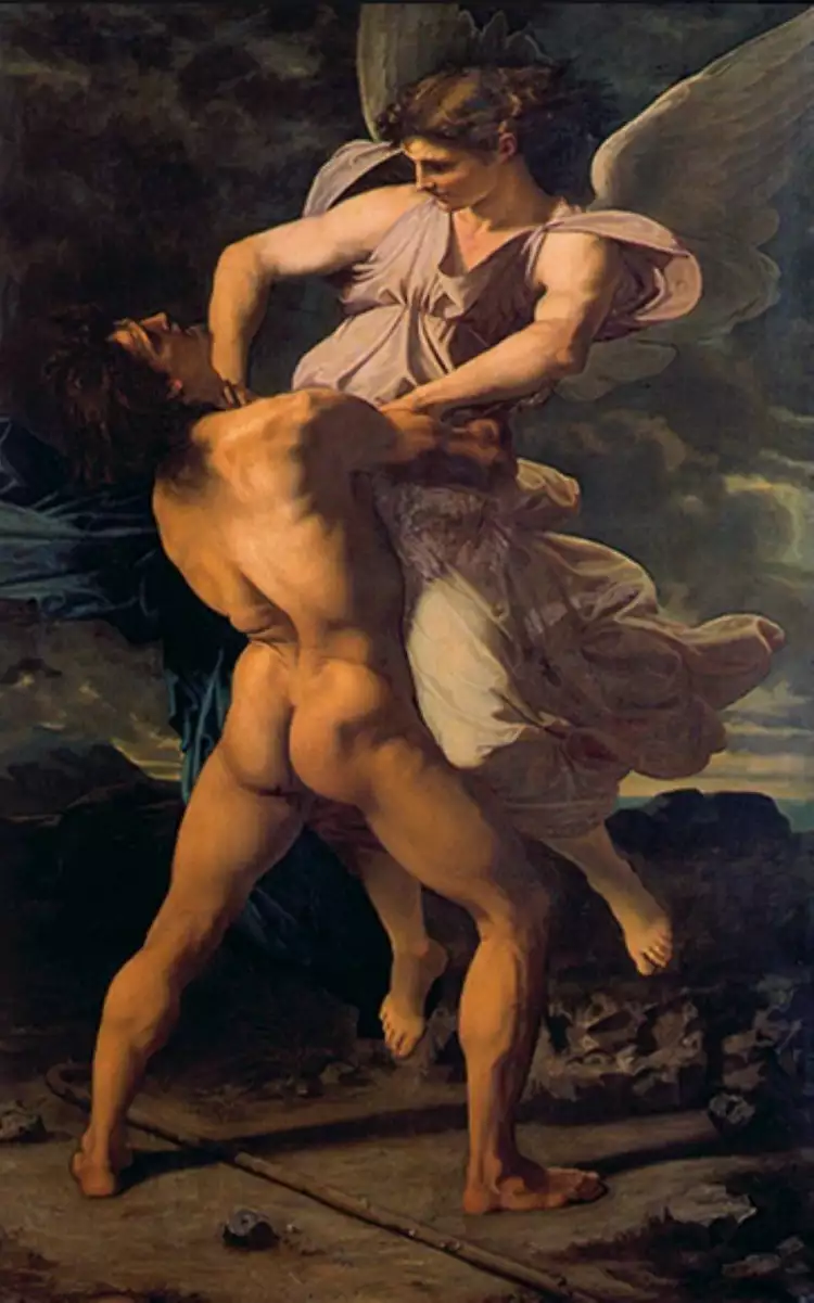Поль Бодри. Картина «Иаков борется с ангелом», 1853
