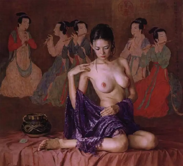 Китайское ню: Гуань Цзэцзуй. «На тахте»