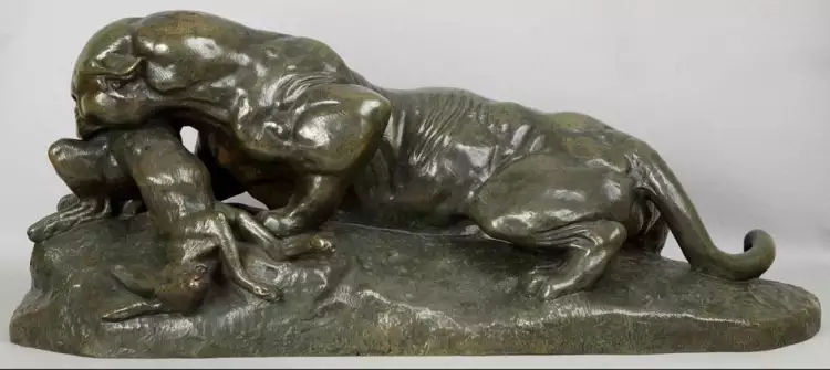 Антуан-Луи Бари. Скульптура «Ягуар, пожирающий зайца», 1855