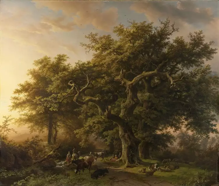 Баренд Корнелис Куккук. Картина «Лесная сцена», 1848 Баренд Корнелис Куккук. Картина «Лесная сцена», 1848