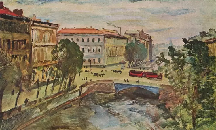 Николай Тырса. Картина «Мойка у Синего моста», 1933