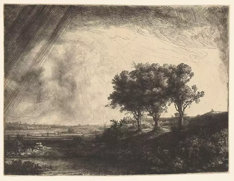Гравюра. Офорт. Рембрандт Харменс ван Рейн. «Три дерева», 1643 Гравюра. Офорт. Рембрандт Харменс ван Рейн. «Три дерева», 1643