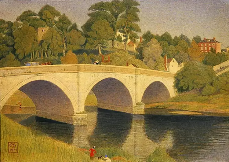 Джозеф Саутхолл. Картина Dinham Bridge, Ludlow, 1921 Джозеф Саутхолл. Картина Dinham Bridge, Ludlow, 1921