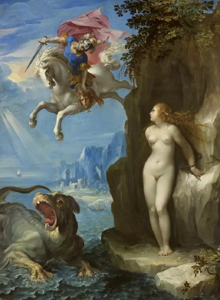 Мифы Древней Греции в живописи. Чезари Джузеппе. «Персей и Андромеда»