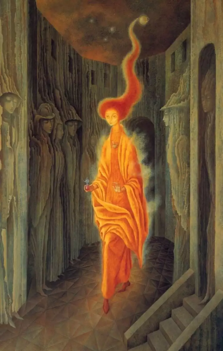 Ремедиос Варо. Картина-автопортрет «Зов», 1961 Ремедиос Варо. Картина-автопортрет «Зов», 1961