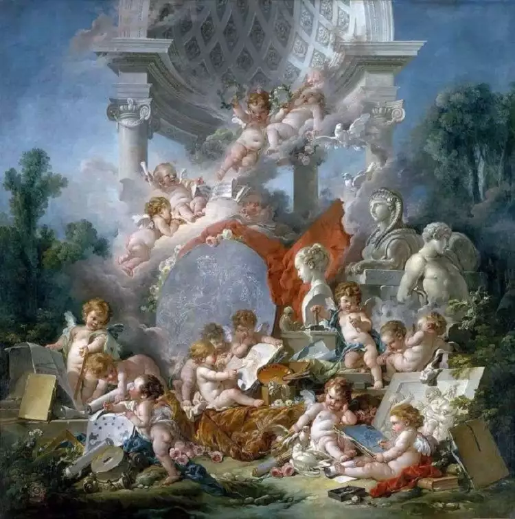 Rococo. François Boucher. Les génies de l'art, 1761 Rococo. François Boucher. Les génies de l'art, 1761