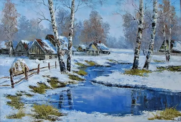 Мастера мастихиновой техники живописи. Пейзаж Евгения Синева