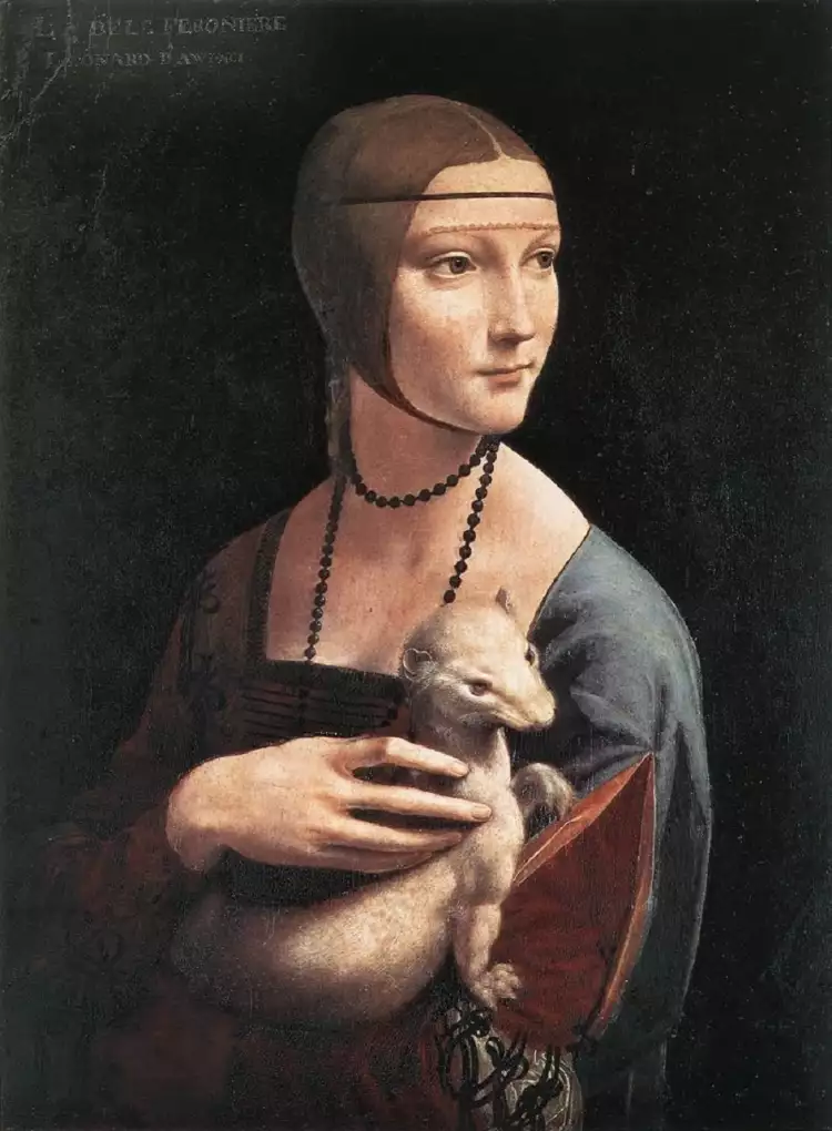 10 berühmtesten italienischen Künstler. Leonardo da Vinci. Dame mit dem Hermelin, 1490