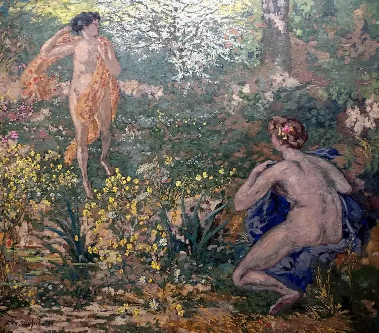 Кер-Ксавье Руссель. Картина «Похищение дочерей Левкиппа» (фрагмент), 1911 Кер-Ксавье Руссель. Картина «Похищение дочерей Левкиппа» (фрагмент), 1911