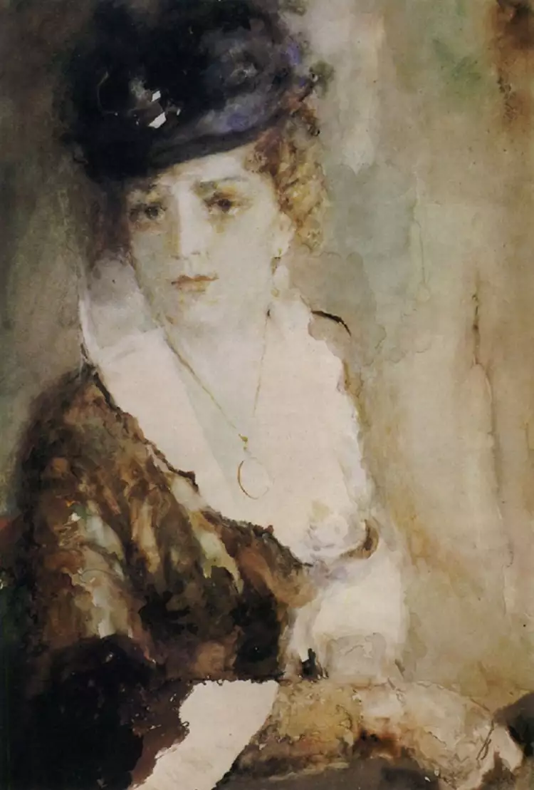 Артур Фонвизин. Картина. «Портрет Д. В. Зеркаловой в роли Юлии Тугиной из пьесы А. Н. Островского Последняя жертва», 1940