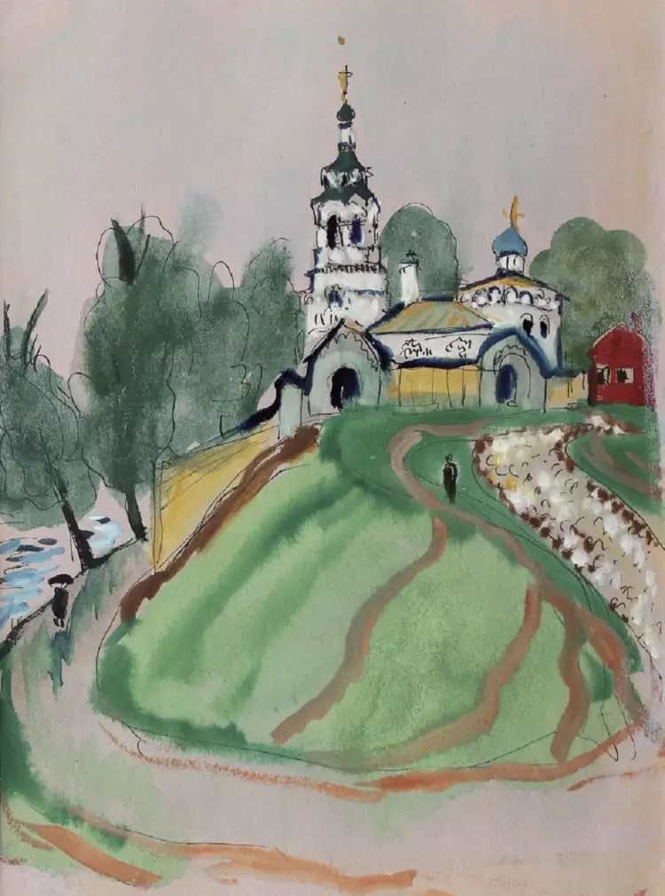 Татьяна Маврина. Картина «Церковь Ильи Пророка в Черкизово», 1943