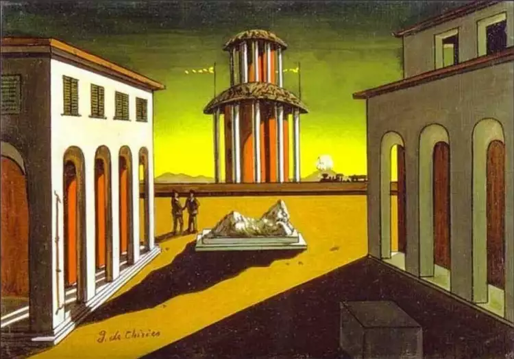 Метафизическая живопись. Джорджо де Кирико. Картина «Пьяцца де Италия», 1913 Метафизическая живопись. Джорджо де Кирико. Картина «Пьяцца де Италия», 1913