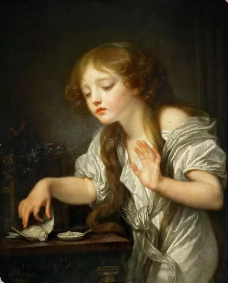 Sentimentalismus. Jean-Baptiste Greuze. Der tote Vogel, 1800 Sentimentalismus. Jean-Baptiste Greuze. Der tote Vogel, 1800