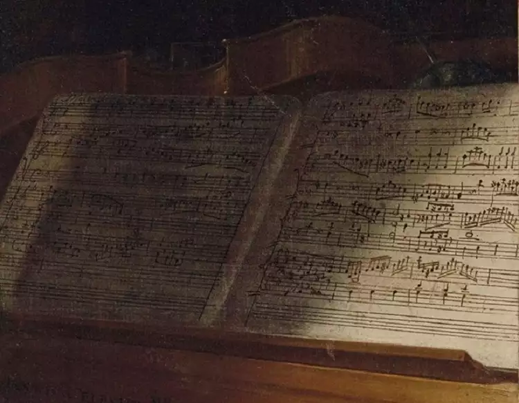 Портрет юного Моцарта. Неизвестное музыкальное произведение, возможно написанное юным Моцартом