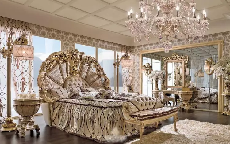 Барокко в интерьере. Спальня в пастельных тонах в стиле барокко Барокко в интерьере. Спальня в пастельных тонах в стиле барокко
